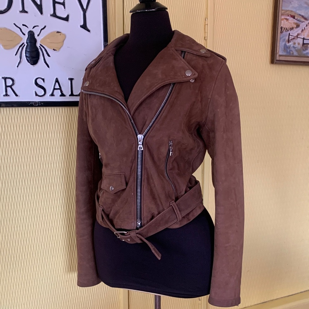 Made in Canada Roots Brown classic leather Women's Jacket size 4